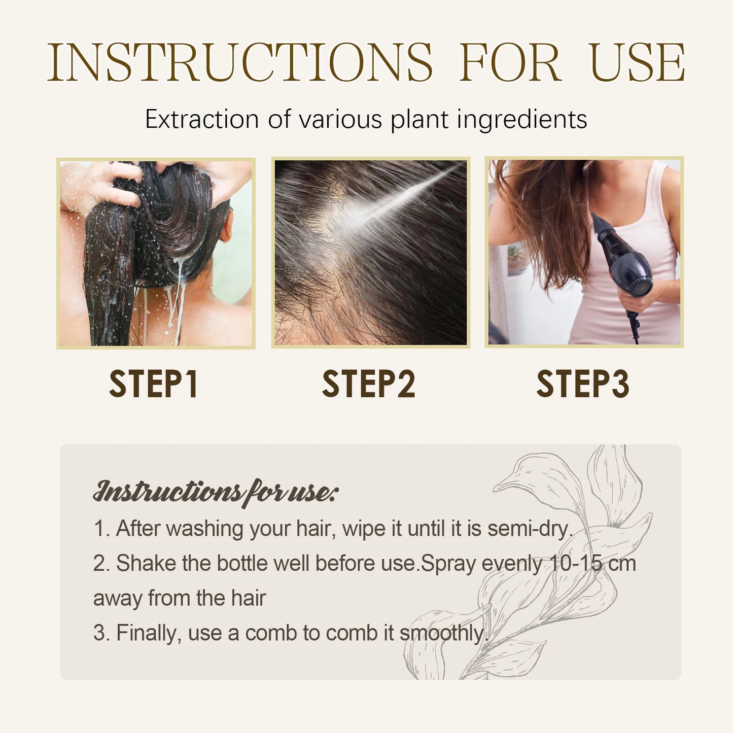 Natural Hair Growth Keratin Hair Care Essence Spray Repair Improve Dry Curly Hair Smooth Hair Growing Serum Oil