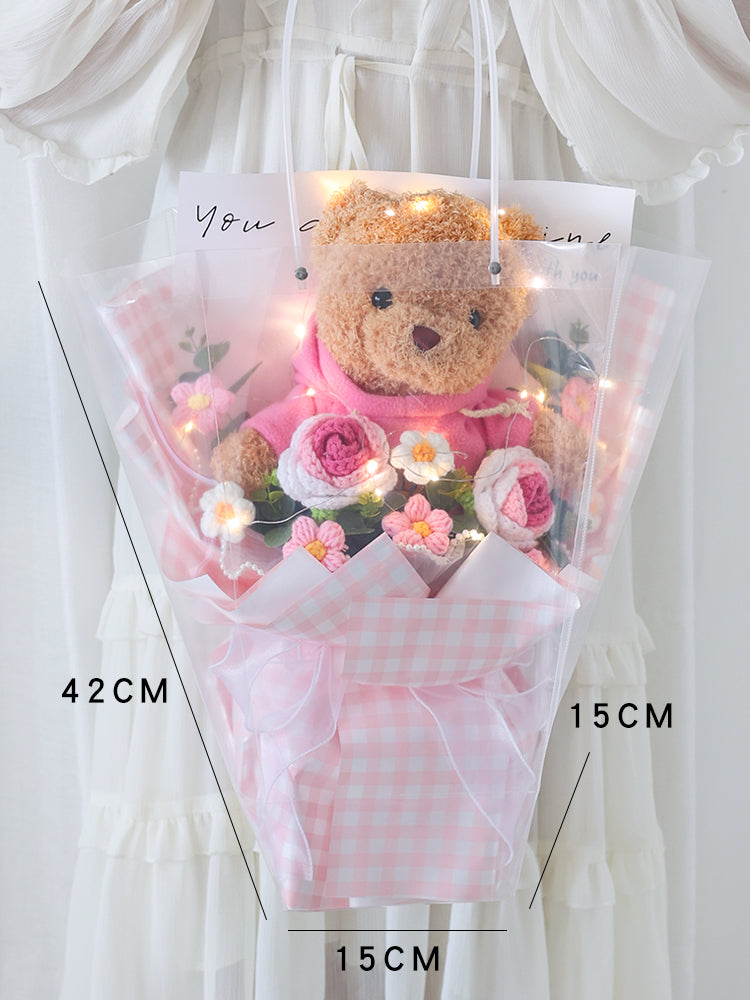Cute Knitted Rose Bouquet – Gift for Her