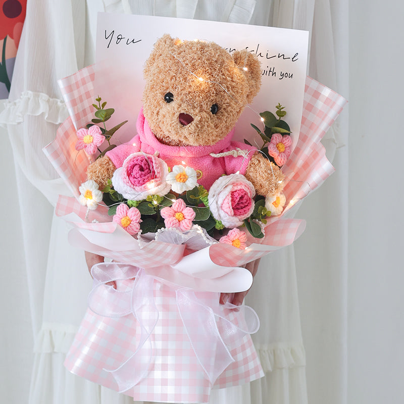 Cute Knitted Rose Bouquet – Gift for Her