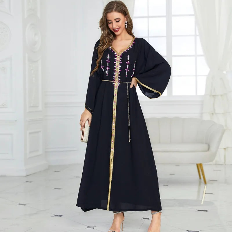 Luxury Diamond Muslim Party Abaya