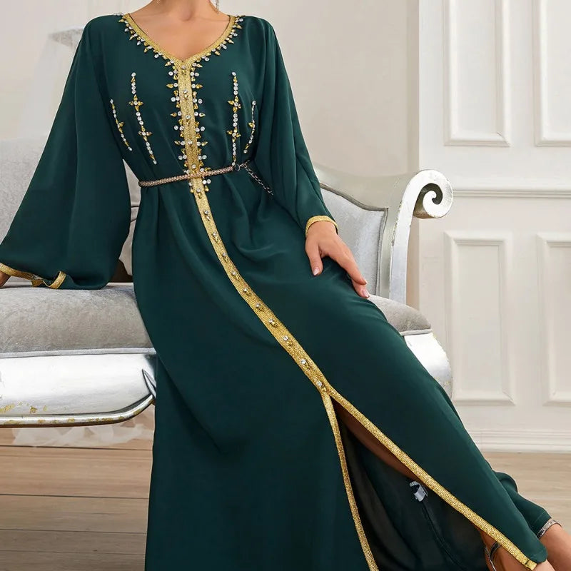 Luxury Diamond Muslim Party Abaya