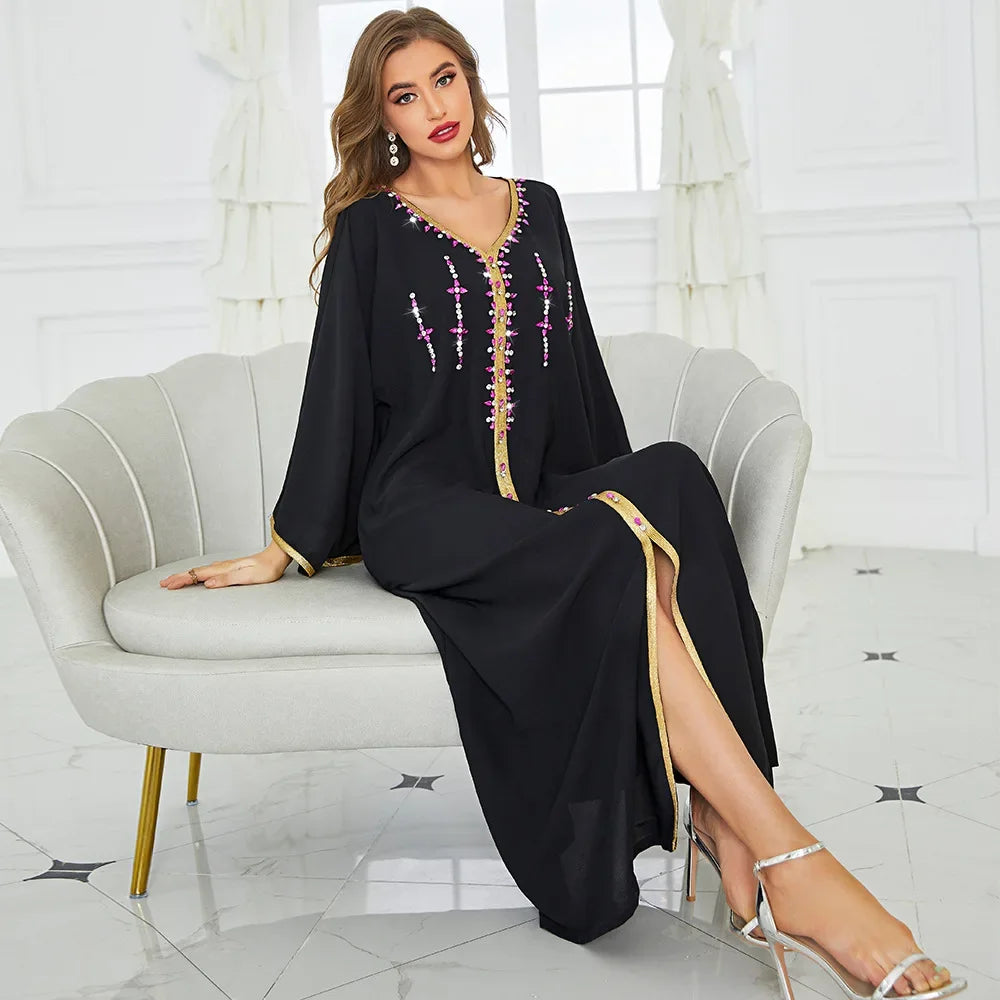 Luxury Diamond Muslim Party Abaya