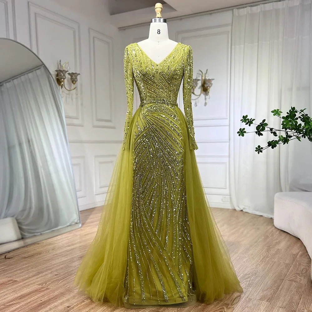 Serene Hill Mermaid Beaded Evening Gown