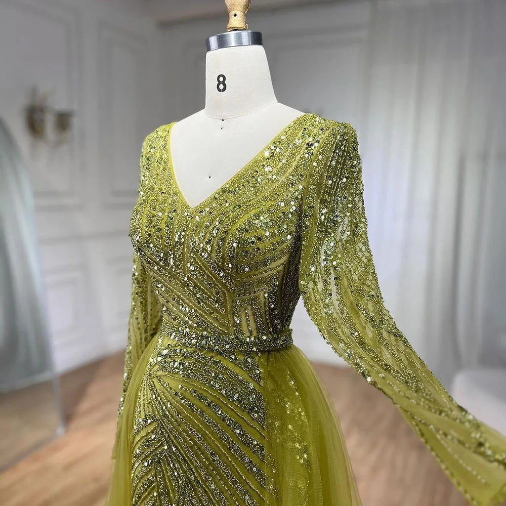Serene Hill Mermaid Beaded Evening Gown