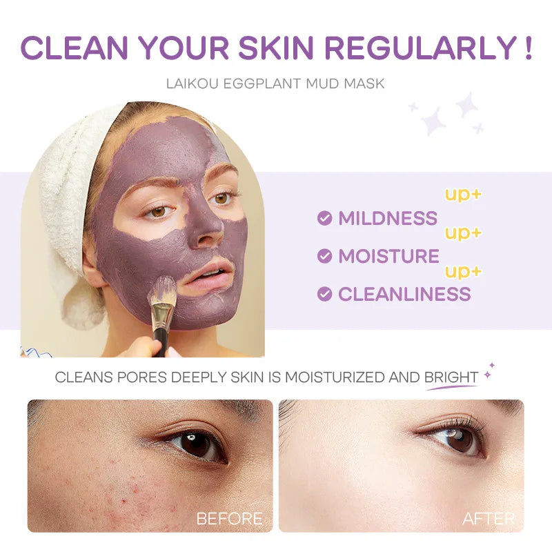 5pcs LAIKOU Eggplant Mud Mask