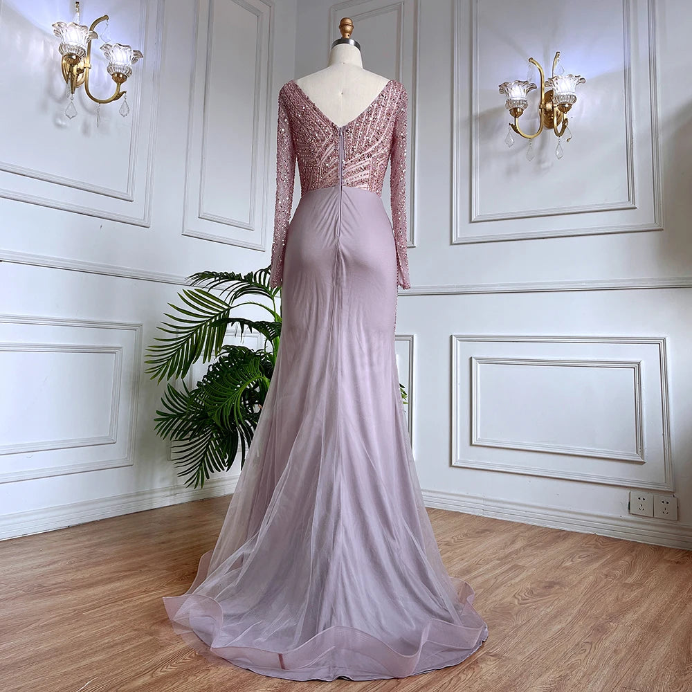 Serene Hill Mermaid Beaded Evening Gown
