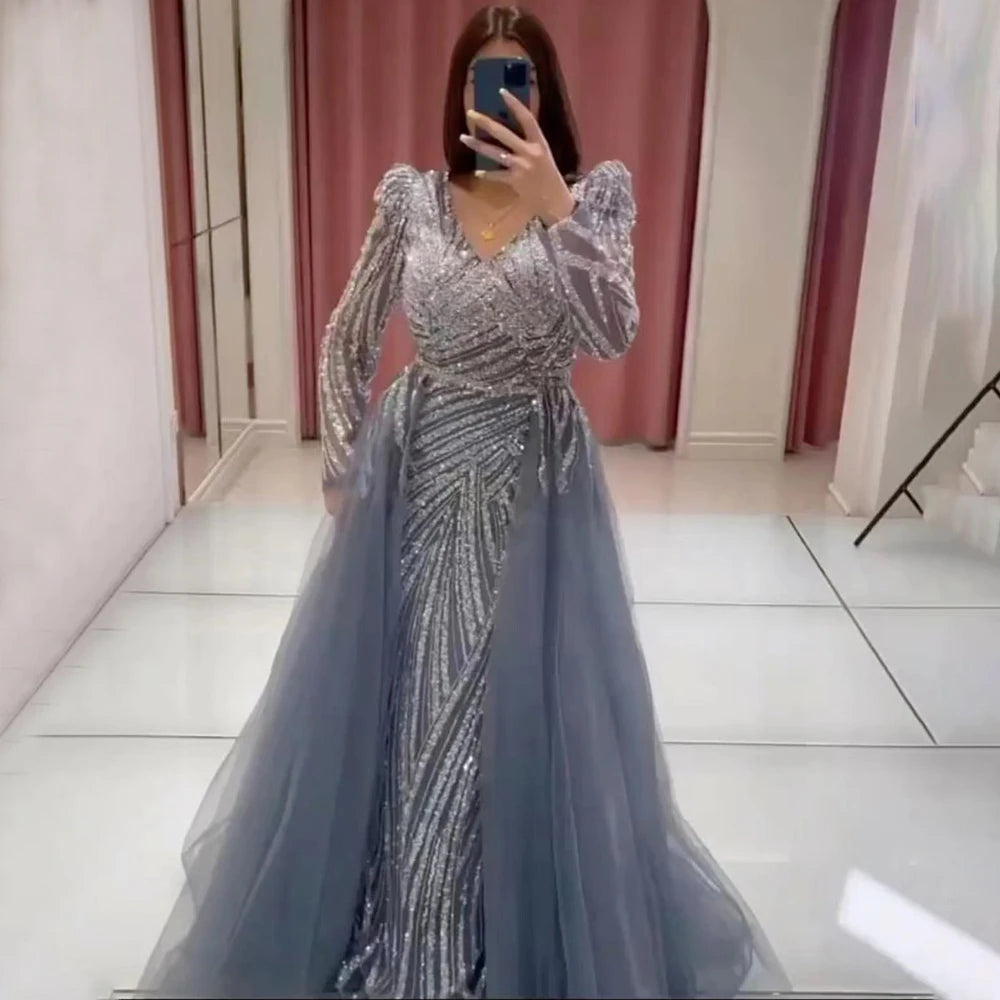 Serene Hill Mermaid Beaded Evening Gown