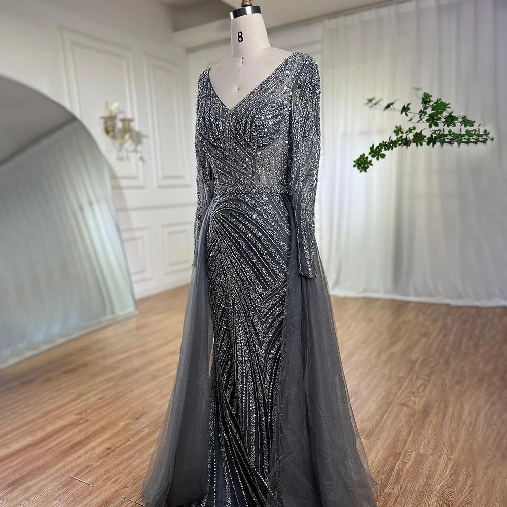 Serene Hill Mermaid Beaded Evening Gown