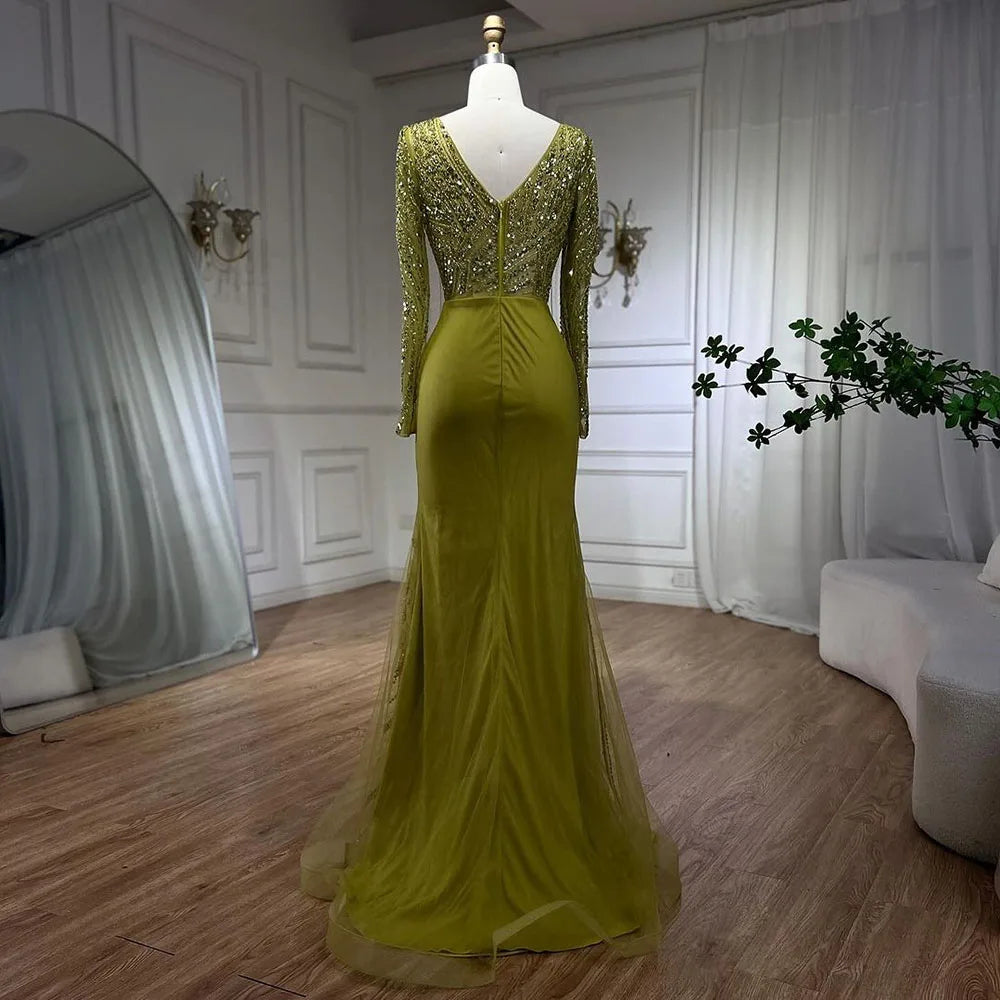 Serene Hill Mermaid Beaded Evening Gown