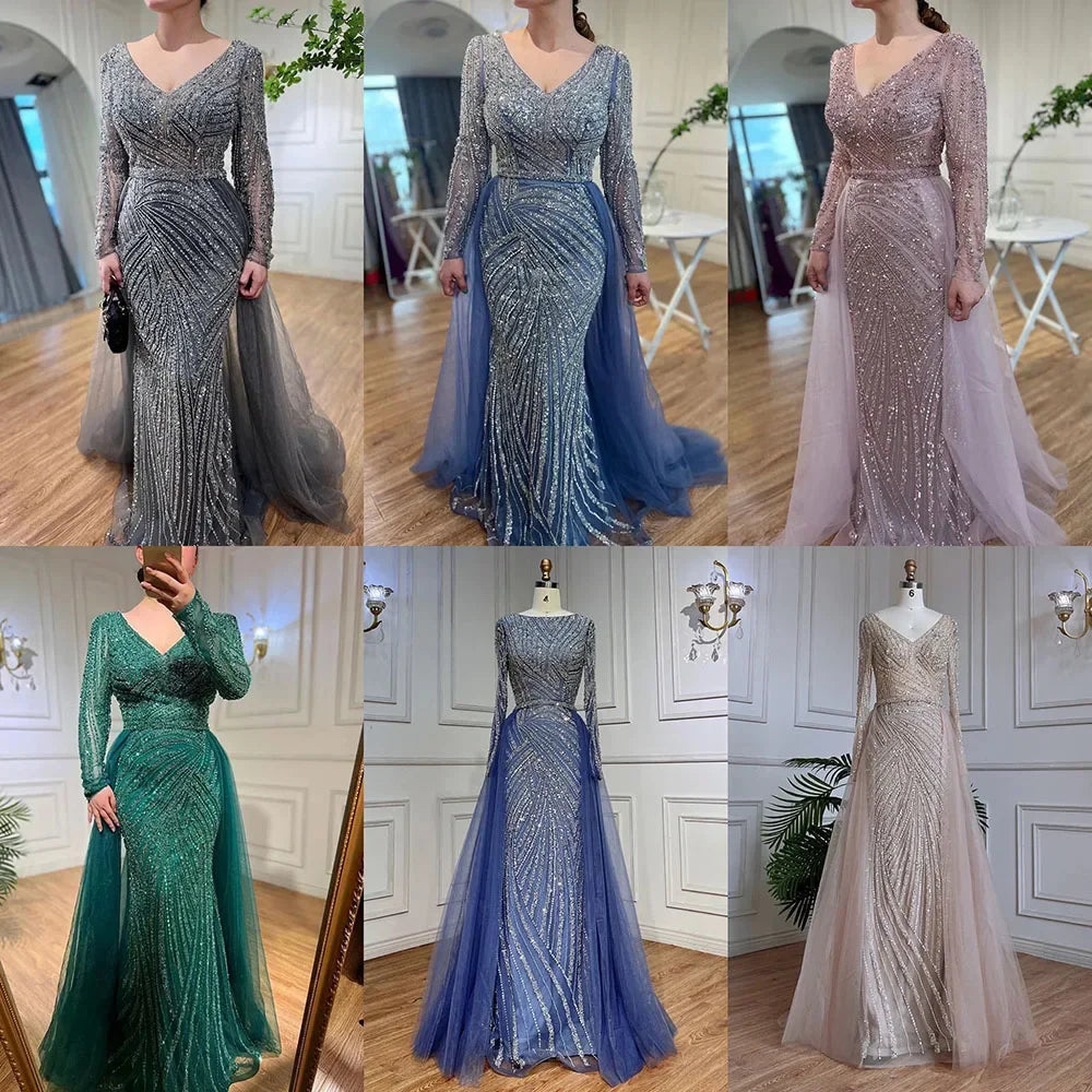 Serene Hill Mermaid Beaded Evening Gown