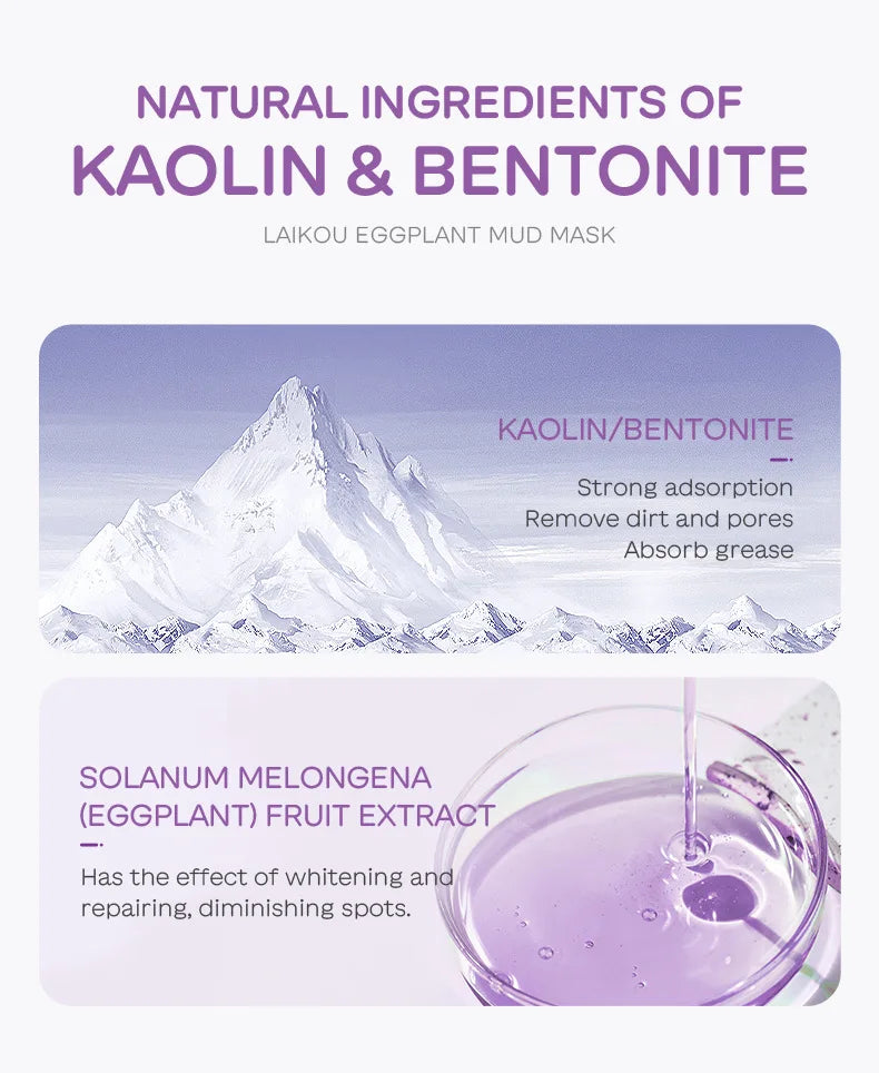 5pcs LAIKOU Eggplant Mud Mask