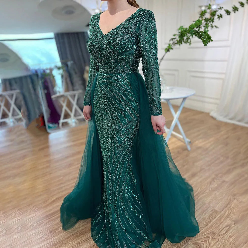 Serene Hill Mermaid Beaded Evening Gown