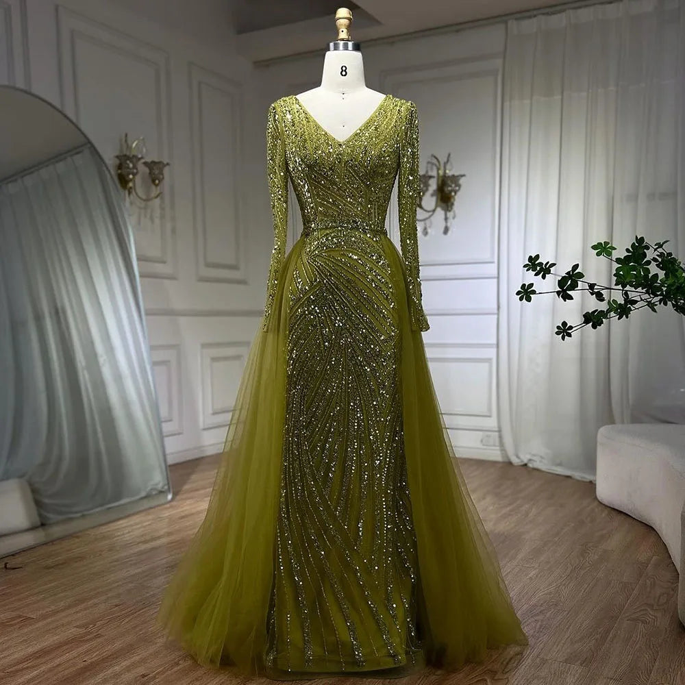 Serene Hill Mermaid Beaded Evening Gown