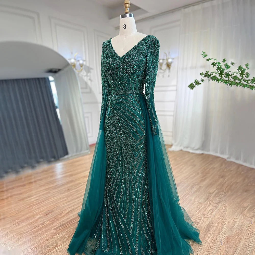 Serene Hill Mermaid Beaded Evening Gown