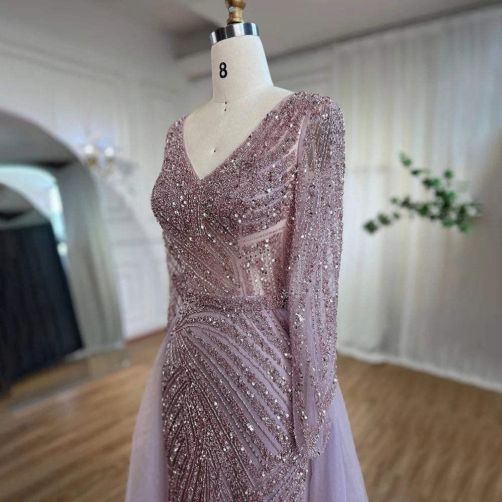 Serene Hill Mermaid Beaded Evening Gown