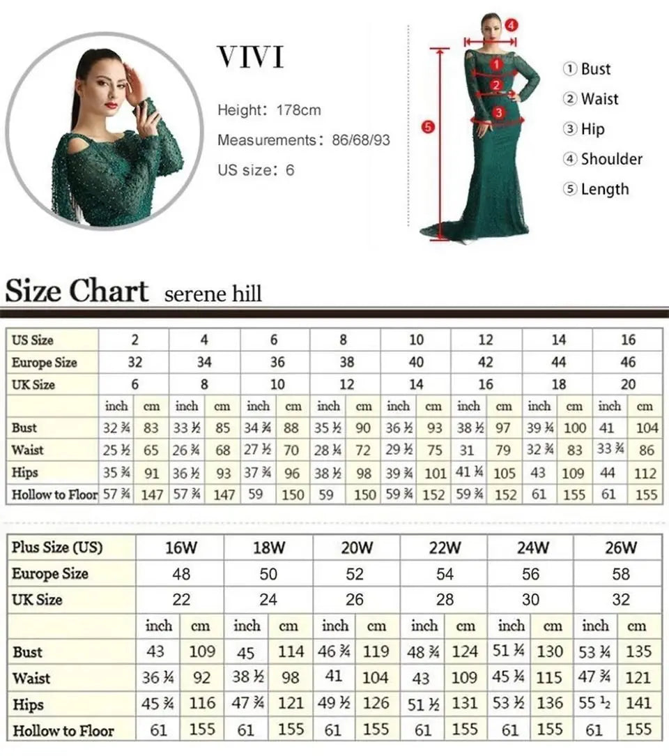 Muslim Green With Train Mermaid Beaded Elegant Luxury Evening Dresses Gowns 2025 For Women Party LA71107 Customized