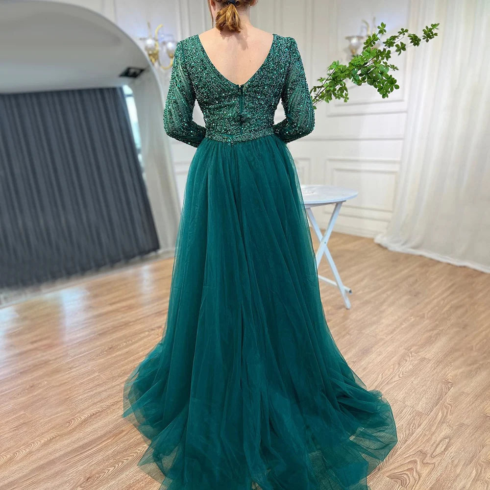 Serene Hill Mermaid Beaded Evening Gown