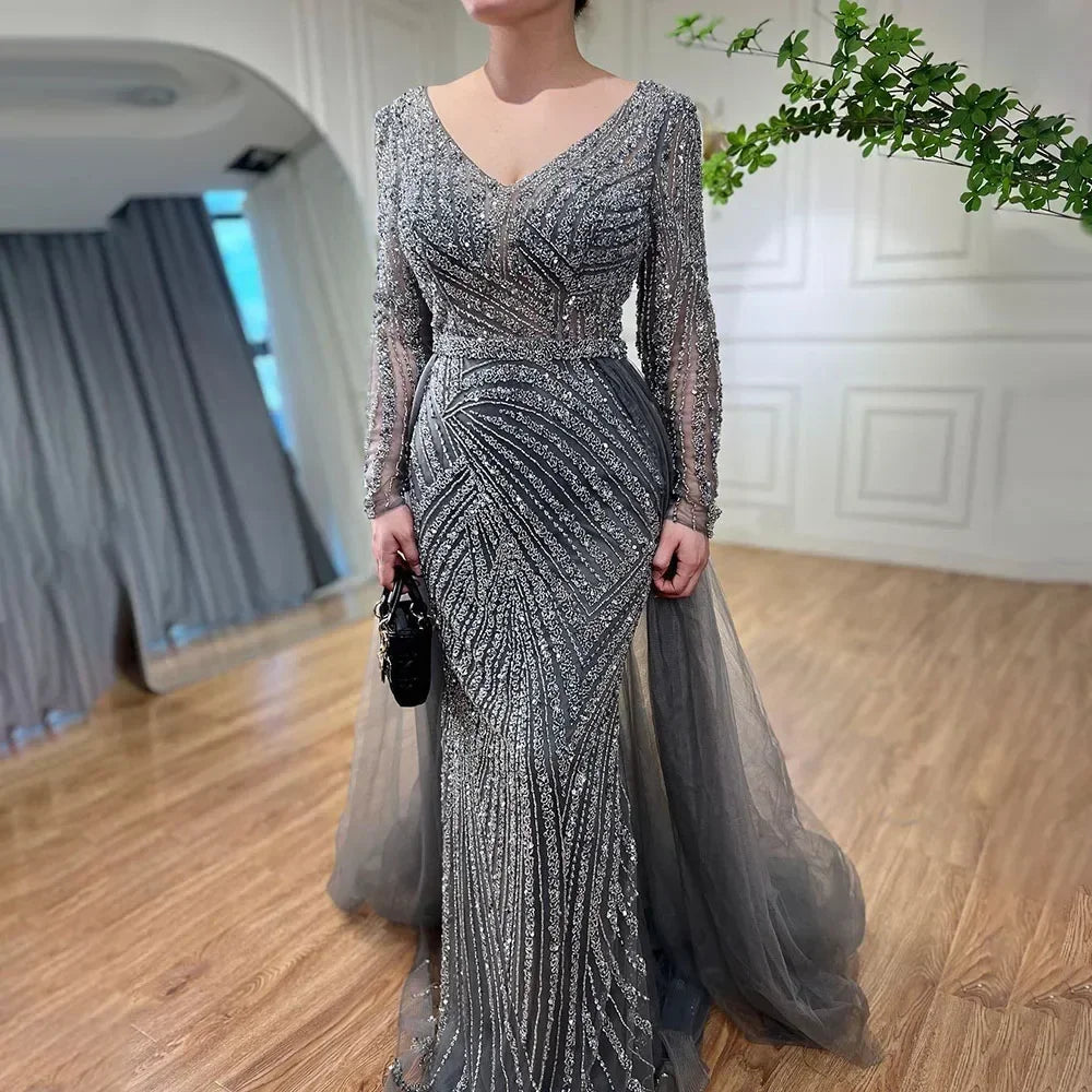 Serene Hill Mermaid Beaded Evening Gown