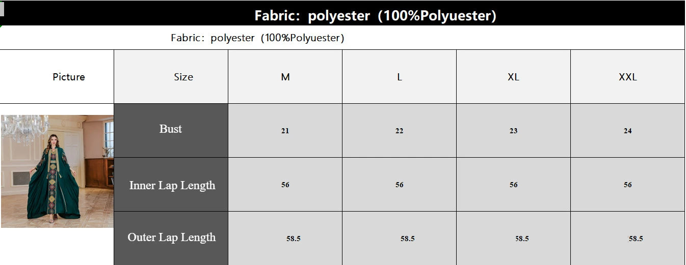 Ramadan Muslim Embroidery Open Abaya Women Luxury Evening Dress 2 Piece Set Dubai Turkey High Quality Formal Party Vestidos Gown