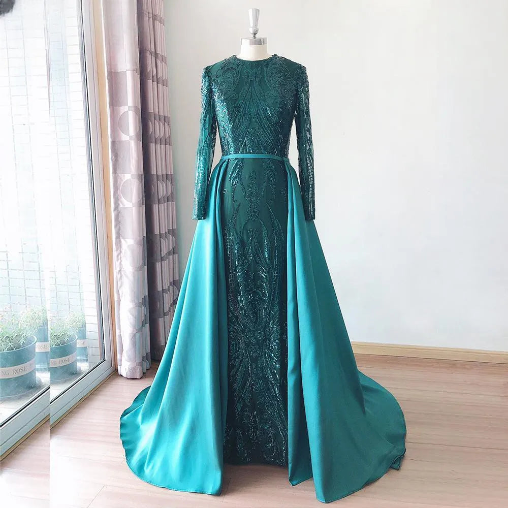 Luxury Beaded Muslim Evening Gown