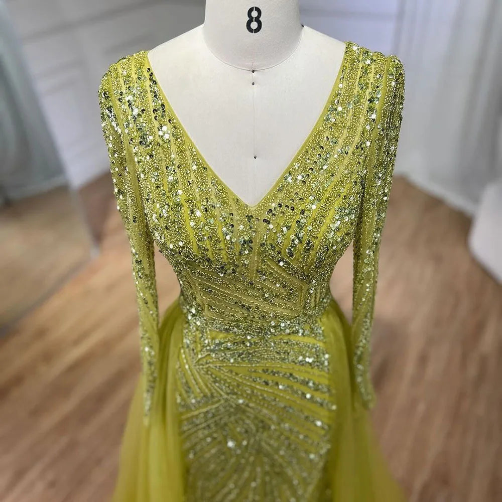 Serene Hill Mermaid Beaded Evening Gown