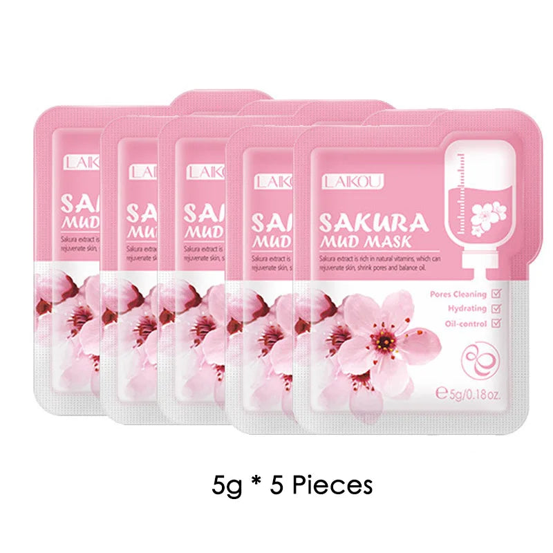 5pcs LAIKOU Eggplant Mud Mask