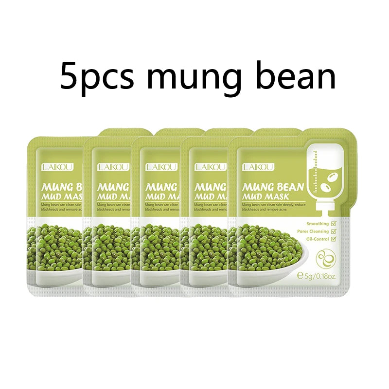 5pcs LAIKOU Eggplant Mud Mask