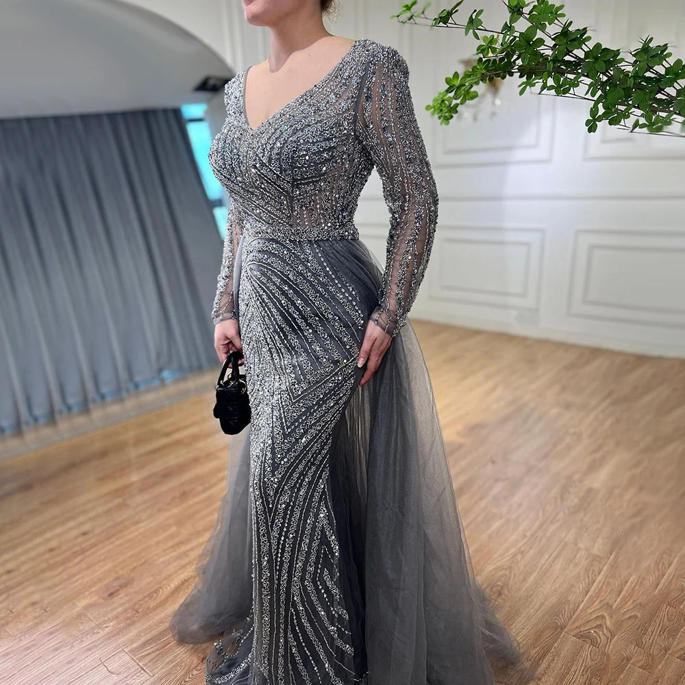 Serene Hill Mermaid Beaded Evening Gown