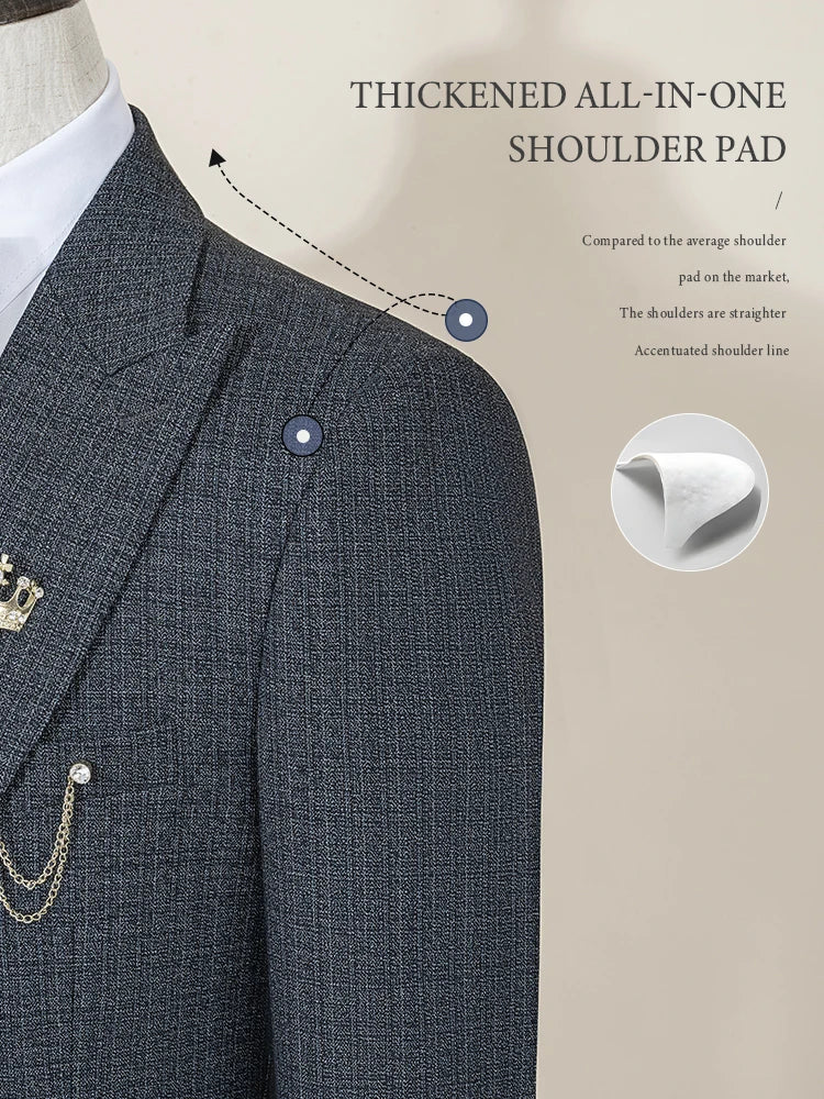 ST Cassy High Quality Men's Suit Slim Fit Male Groom Wedding Blazers Party Dress Suit Business Office three-piece