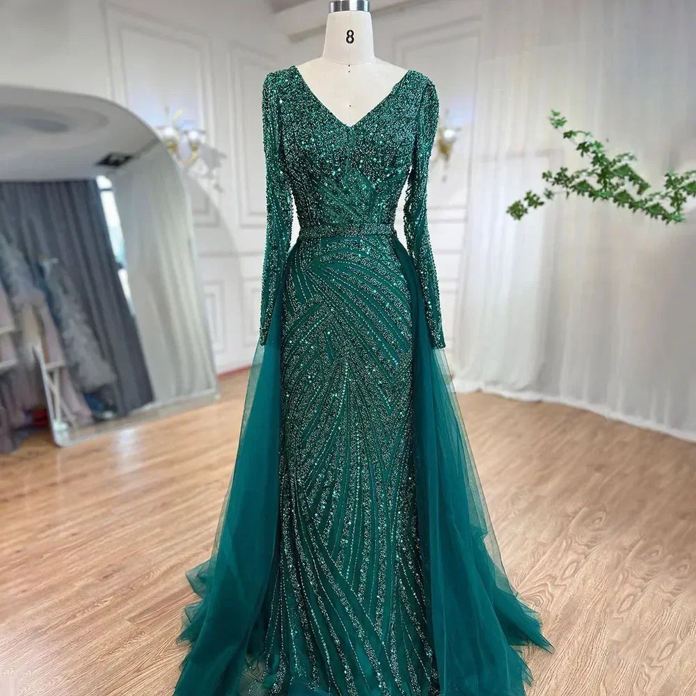Serene Hill Mermaid Beaded Evening Gown