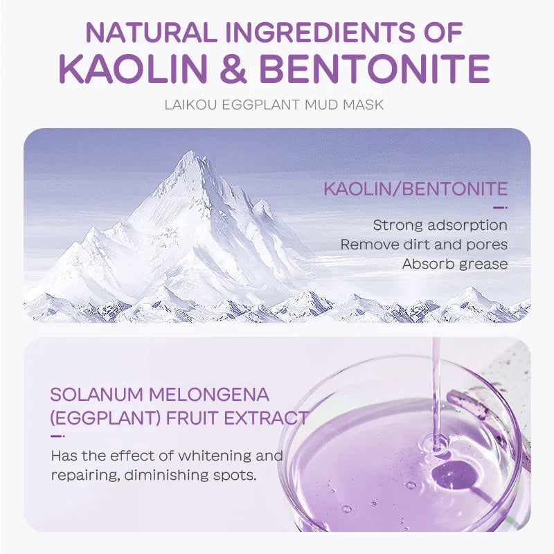 5pcs LAIKOU Eggplant Mud Mask