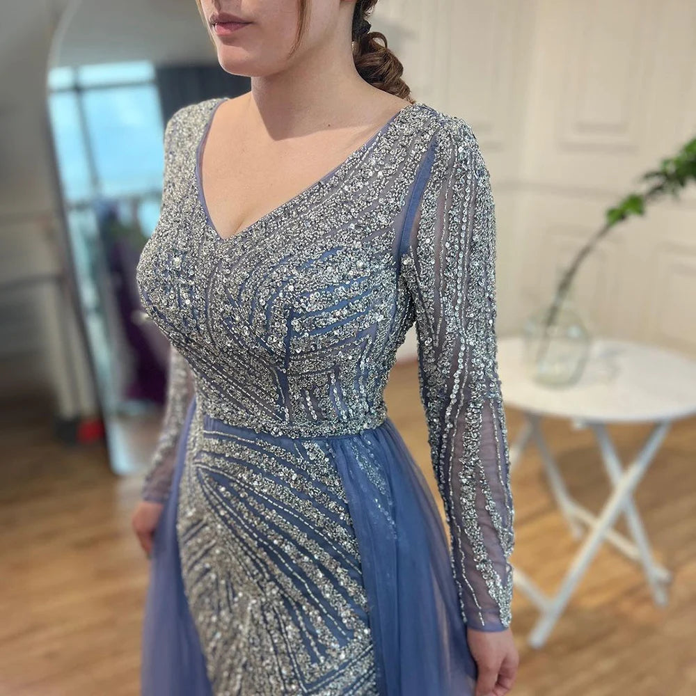 Serene Hill Mermaid Beaded Evening Gown