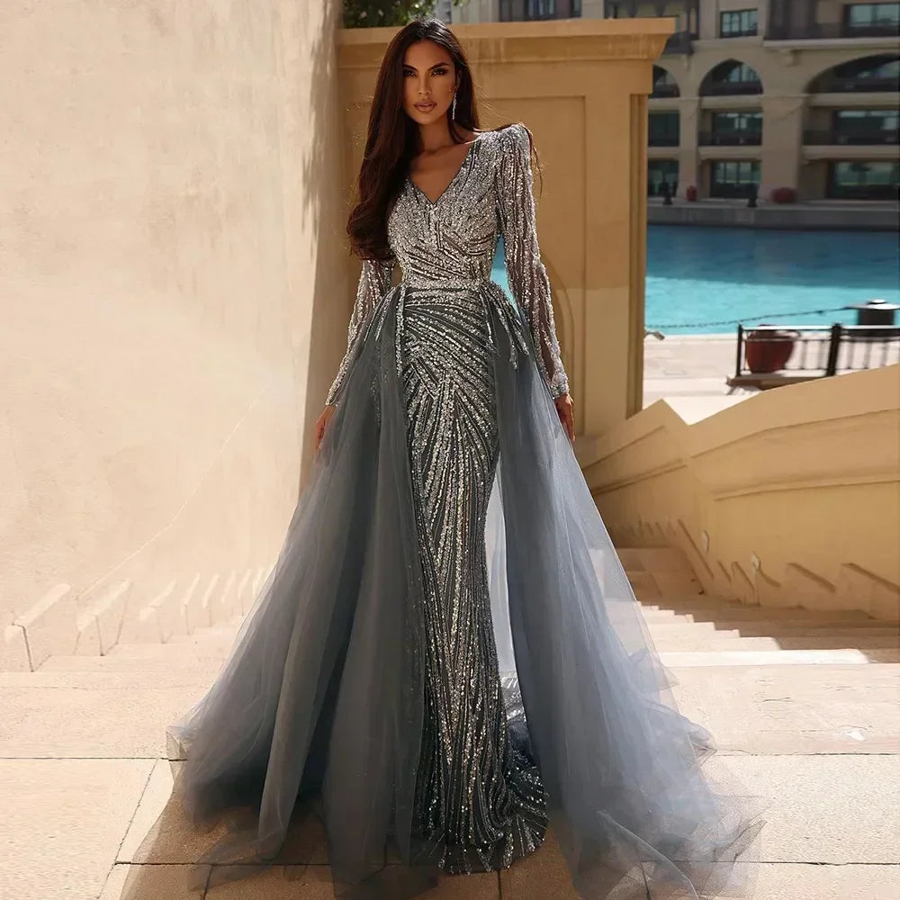 Serene Hill Mermaid Beaded Evening Gown