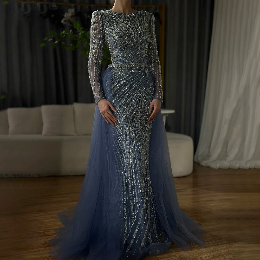 Serene Hill Mermaid Beaded Evening Gown