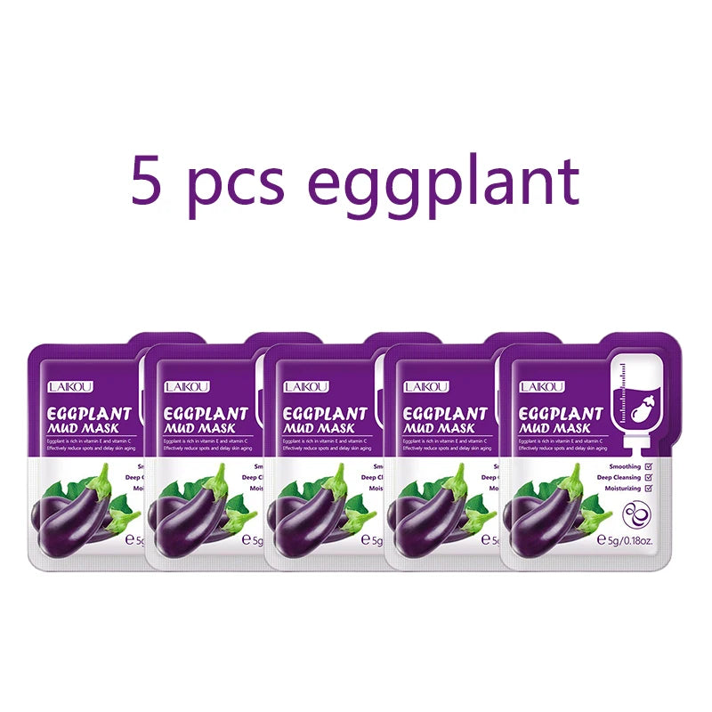 5pcs LAIKOU Eggplant Mud Mask