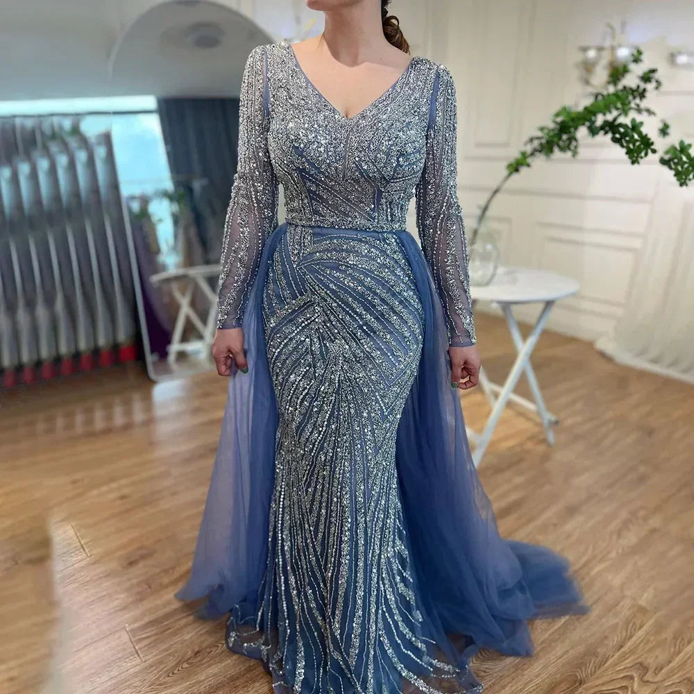 Serene Hill Mermaid Beaded Evening Gown