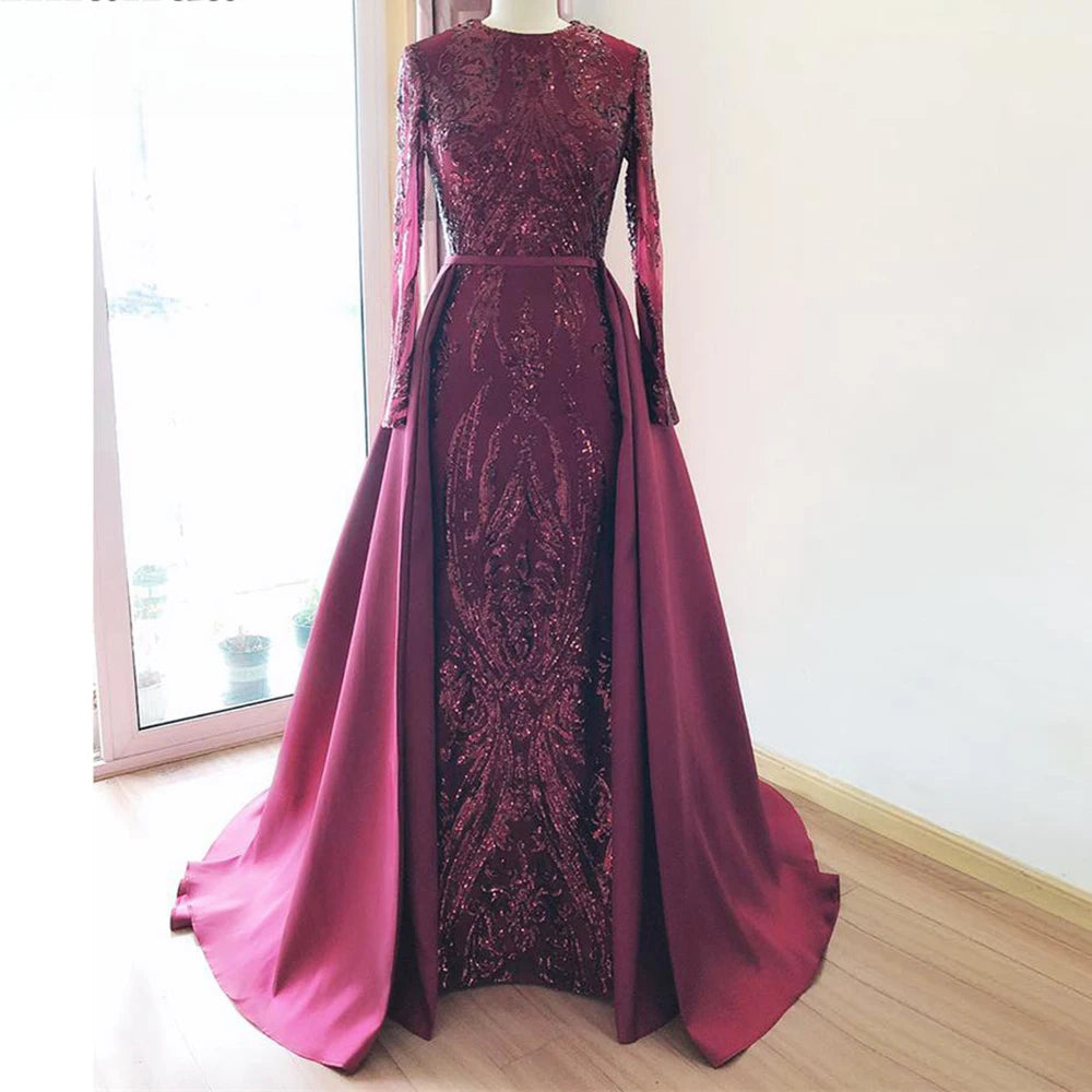 Luxury Beaded Muslim Evening Gown