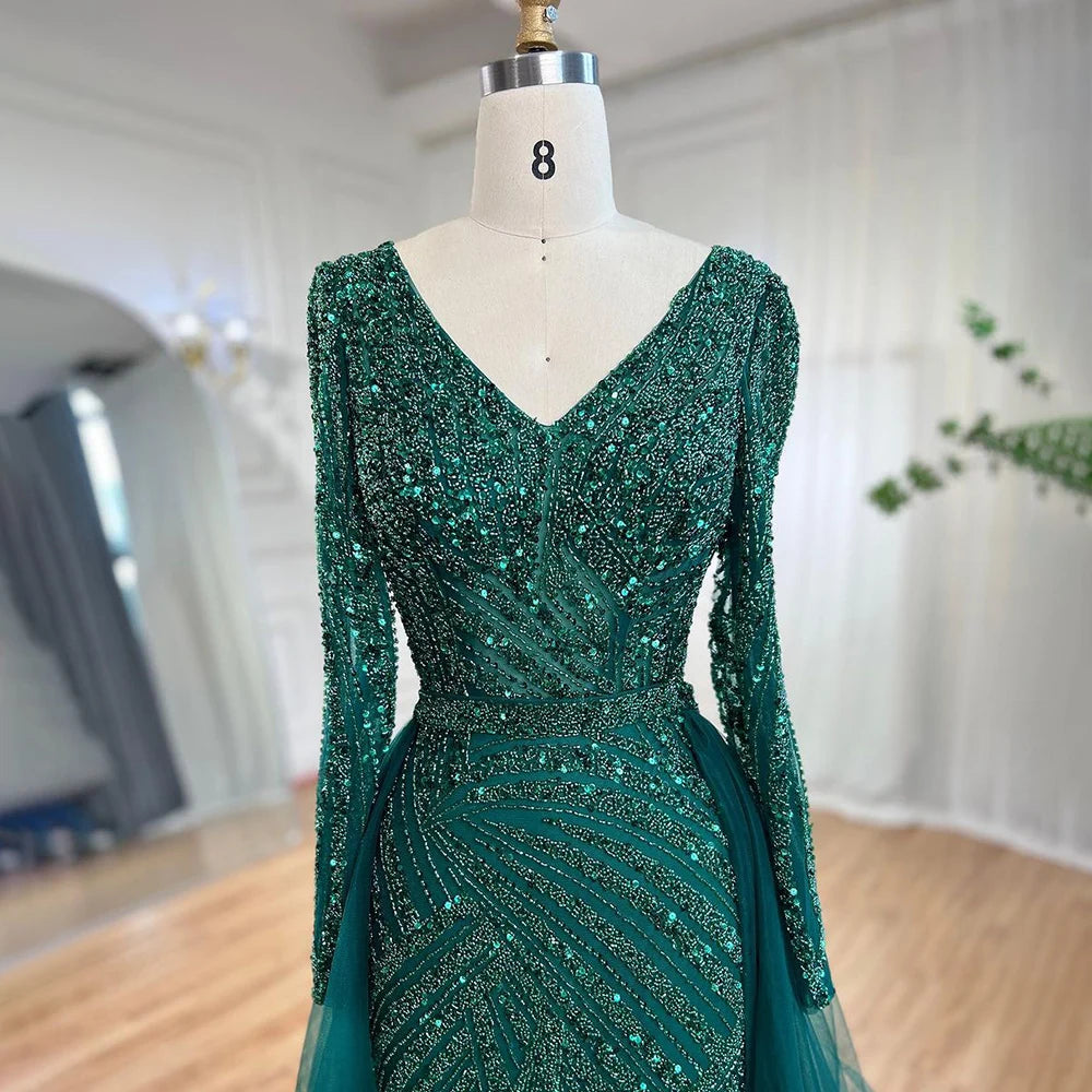 Serene Hill Mermaid Beaded Evening Gown