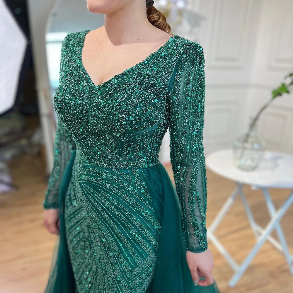 Serene Hill Mermaid Beaded Evening Gown