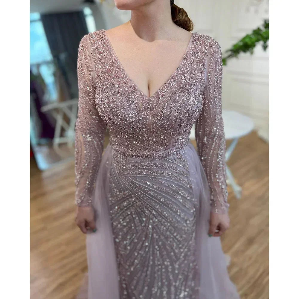 Serene Hill Mermaid Beaded Evening Gown