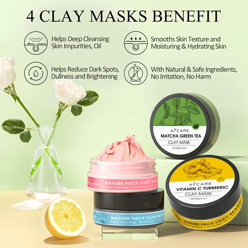 Clay Face Mask Set – Deep Cleanse