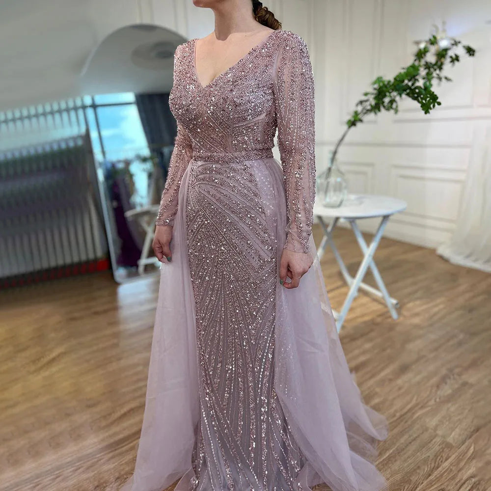 Serene Hill Mermaid Beaded Evening Gown