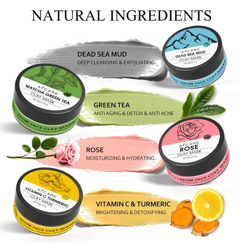 Clay Face Mask Set – Deep Cleanse