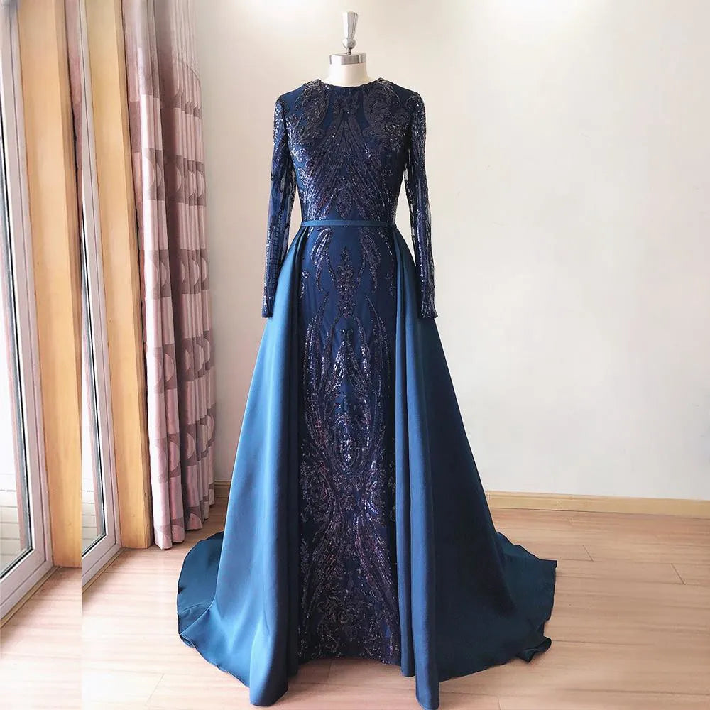 Luxury Beaded Muslim Evening Gown