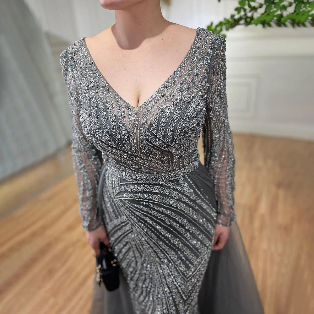 Serene Hill Mermaid Beaded Evening Gown
