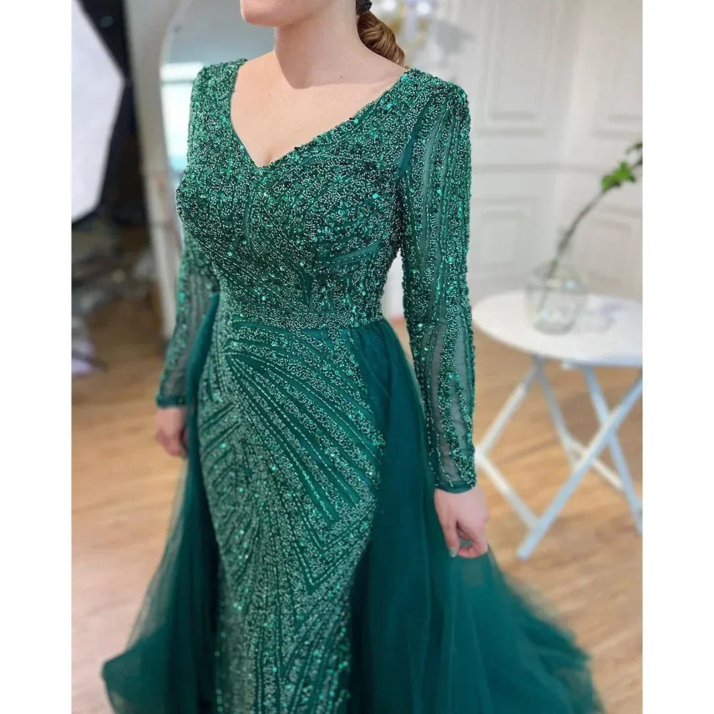 Serene Hill Mermaid Beaded Evening Gown