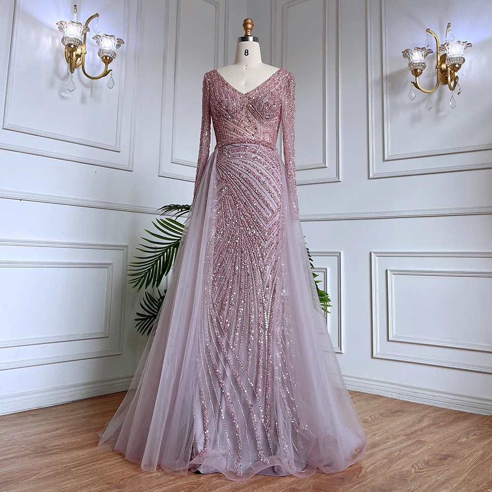 Serene Hill Mermaid Beaded Evening Gown