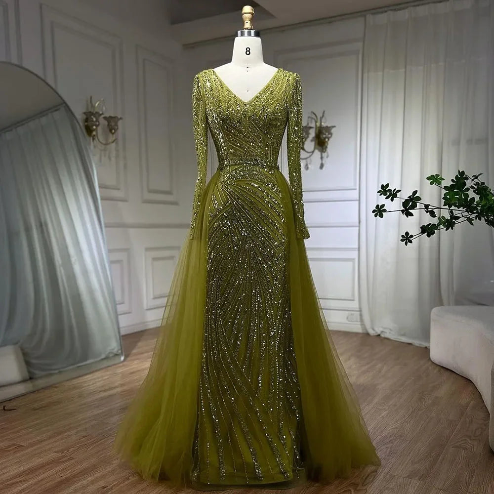 Serene Hill Mermaid Beaded Evening Gown