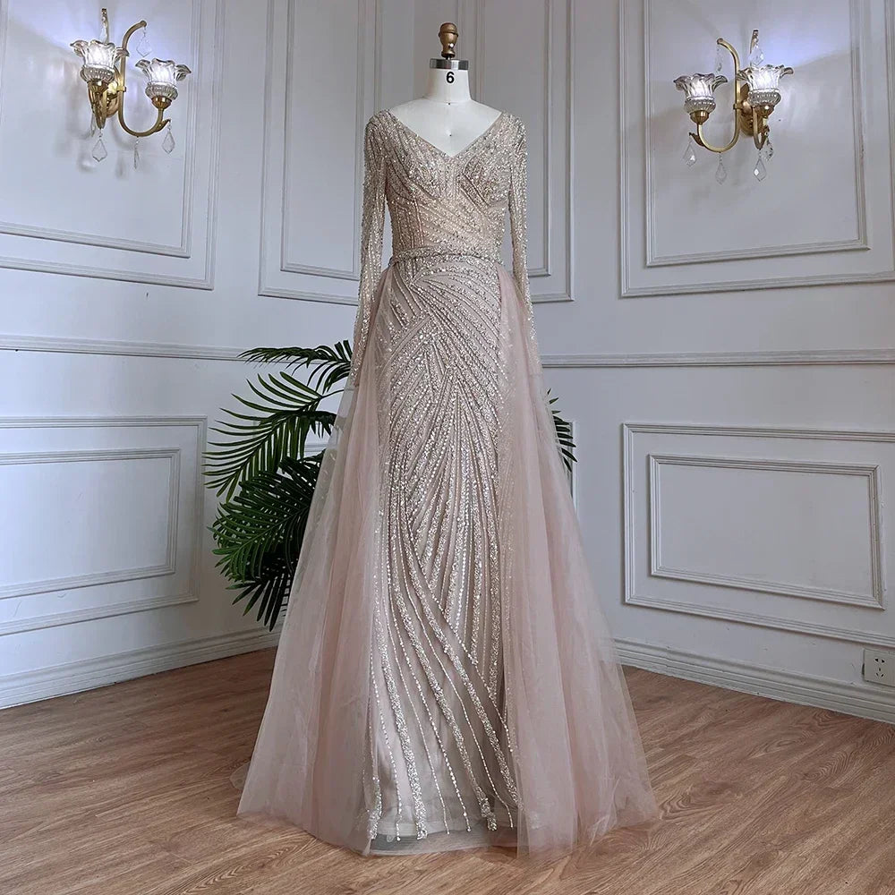 Serene Hill Mermaid Beaded Evening Gown