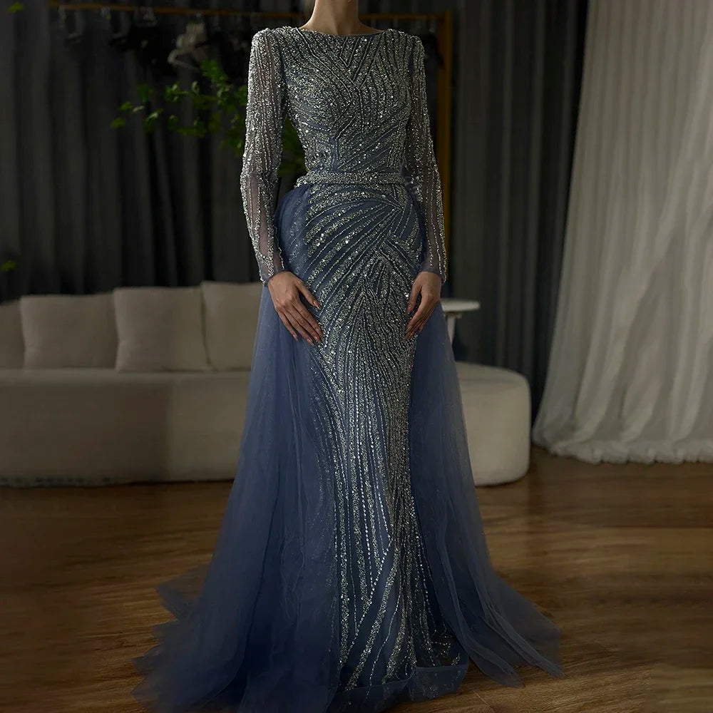 Serene Hill Mermaid Beaded Evening Gown